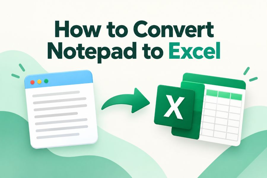 How to Convert Notepad to Excel
